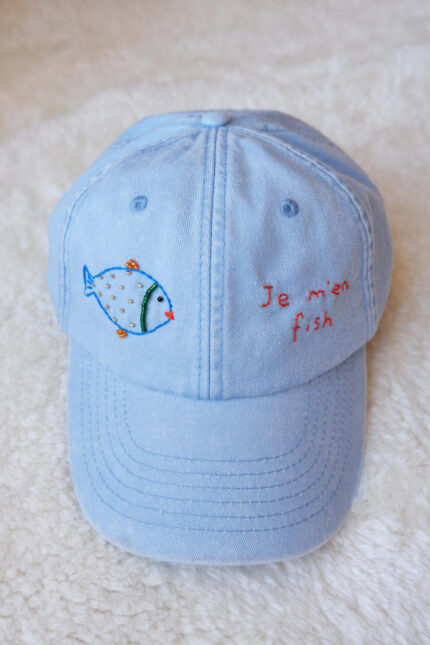 Je M'en Fish Embroided Cap