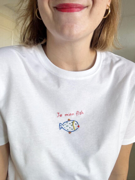Je M'en Fish Embroided T-Shirt