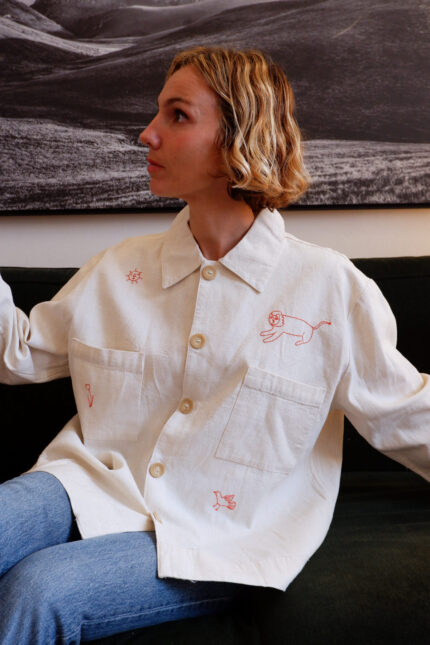 Lion, Sun & Bird Embroided Shirt